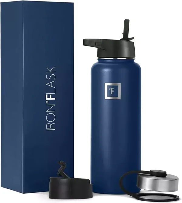 IRON °FLASK Sports Water Bottle - Wide Mouth with 3 Straw Lids